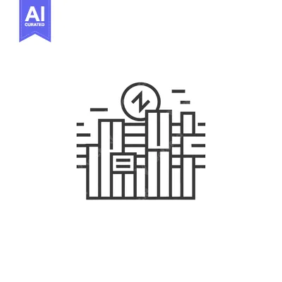 Aset premium populer: Line Art Illustration of Bars and an Energy Symbol