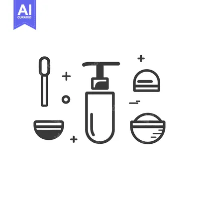 Line Art Illustration of Cosmetic Products