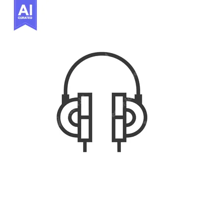 Aset premium populer: Line Art Illustration of Headphones