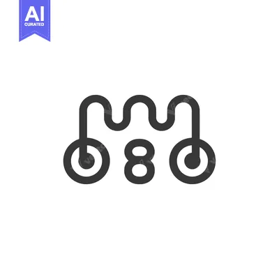 Popular premium asset: Line Art Illustration of Headphones with Number Eight in the Center