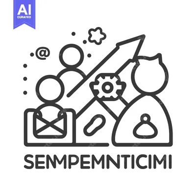 Premium design asset: Line Art Illustration of People Working Together with a Gear