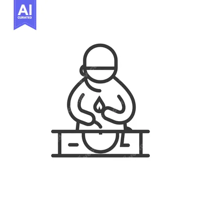 Premium design asset: Line Art Illustration of Person Holding a Flame Over a Circle