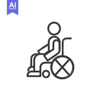 Aset premium populer: Line Art Illustration of Person Sitting in a Wheelchair