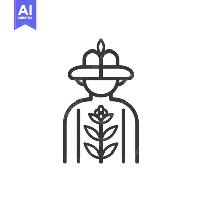 Aset premium populer: Line Art Illustration of Person with Plant Growing from Chest