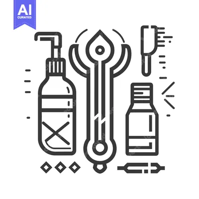 Premium design asset: Line Art Illustration of Skincare and Beauty Products