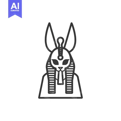Aset premium populer: Line Art Illustration of the Egyptian God Anubis