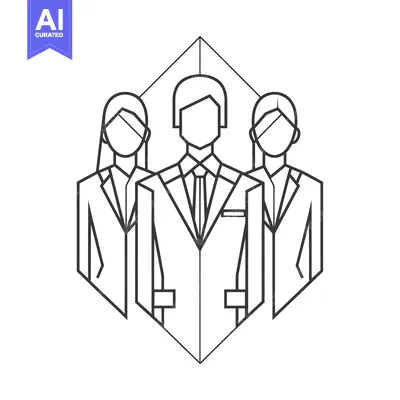 Popular premium asset: Line Art Illustration of Three Business Professionals in Suits