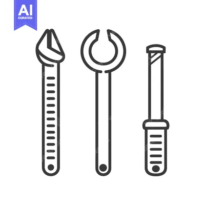Popular premium asset: Line Art Illustration of Three Different Wrench Tools