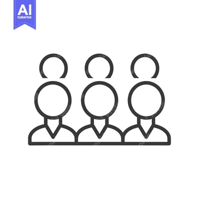 Aset premium populer: Line art illustration of three faceless people standing side by side