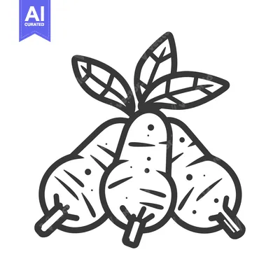 Popular premium asset: Line Art Illustration of Three Pears with Leaves