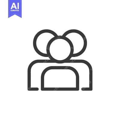 Aset desain premium: Line Art Illustration of Three People