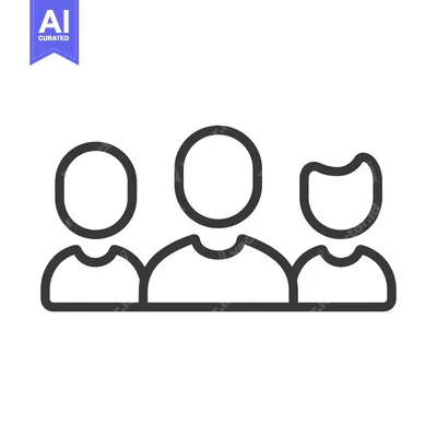 Aset premium populer: Line Art Illustration of Three People Side by Side