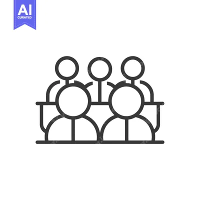 Aset premium populer: Line Art Illustration of Three People Sitting in Seats