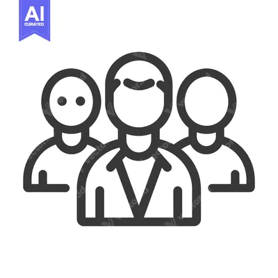 Aset premium populer: Line Art Illustration of Three People Standing Together