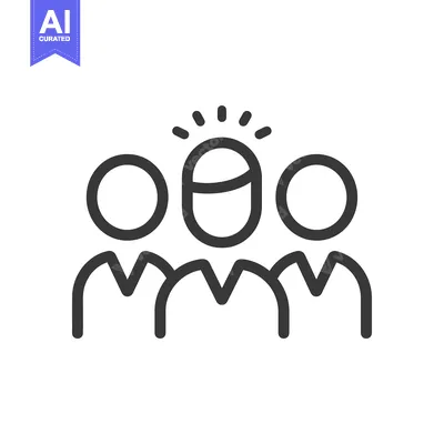 Aset premium populer: Line Art Illustration of Three People with One Person Having a Lightbu