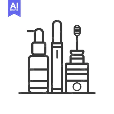 Popular premium asset: Line art illustration of three toiletries