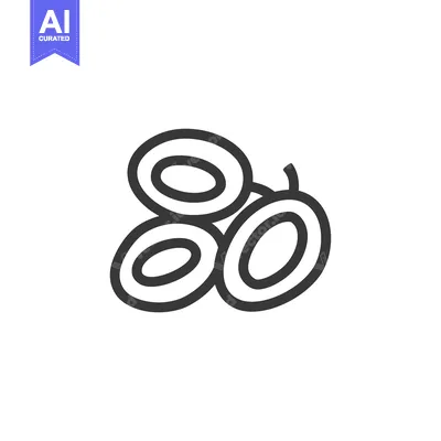 Line Art Illustration of Three Whole Olives