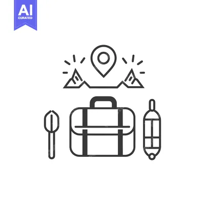 Premium design asset: Line art illustration of travel essentials
