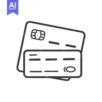 Aset premium populer: Line Art Illustration of Two Credit Cards
