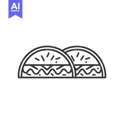 Aset desain premium: Line art illustration of two half watermelon slices
