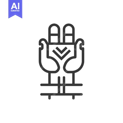 Aset premium populer: Line Art Illustration of Two Hands Holding a Box with an Arrow Pointin