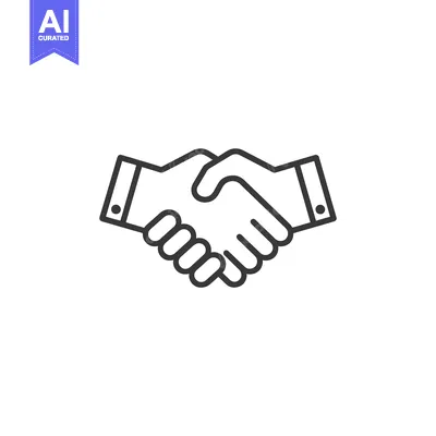 Aset premium populer: Line Art Illustration of Two Hands Shaking
