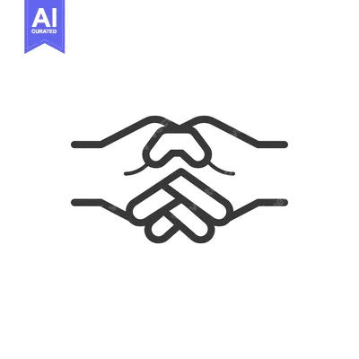 Aset premium populer: Line Art Illustration of Two Hands Shaking