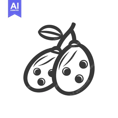 Aset premium populer: Line art illustration of two olives with a leaf