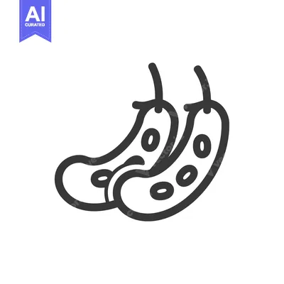 Line Art Illustration of Two Tamarind Pods