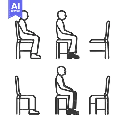 Aset premium populer: Line art illustrations of people sitting on chairs