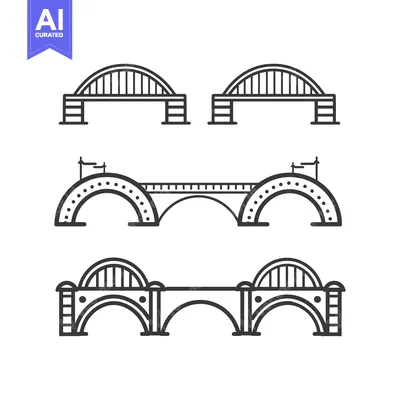 Popular premium asset: Line Art Illustrations of Various Bridge Designs