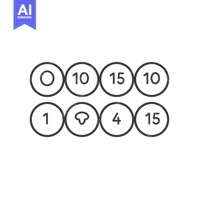 Aset desain premium: Line Art of Numbers in Circles