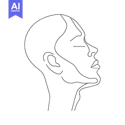 Aset premium populer: Line Art Portrait of a Person's Head in Profile
