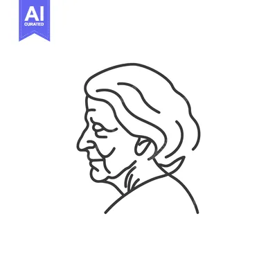 Popular premium asset: Line Art Profile of an Elderly Woman
