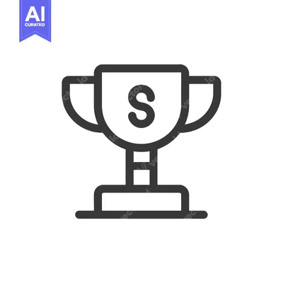 Aset premium populer: Line Art Trophy with Letter S Inside