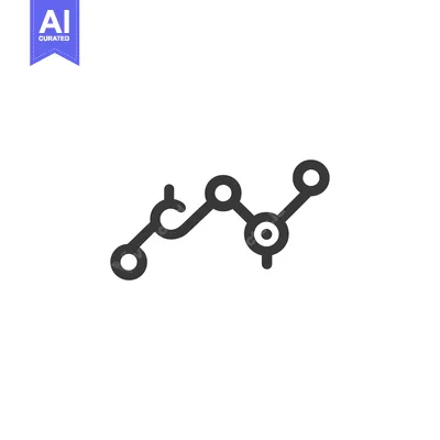 Premium design asset: Minimalist Line Graph Icon: Data Visualization with Connected Circles