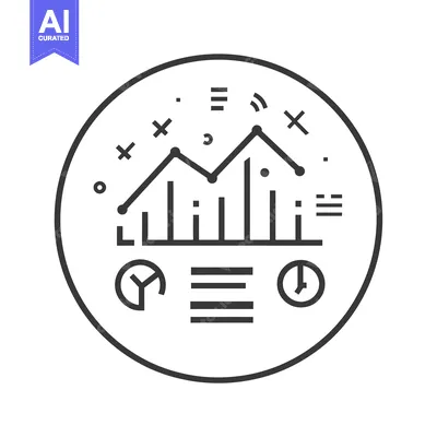 Aset desain premium: Line Chart with Circle and Symbols Indicating Growth