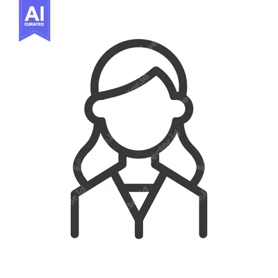 Popular premium asset: Line drawing icon of a female with long hair