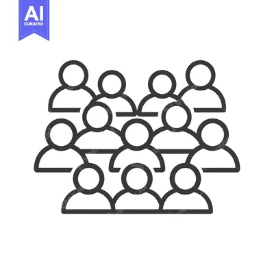 Aset premium populer: Line drawing icon of a group of 10 people