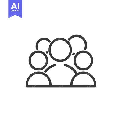 Premium design asset: Line drawing icon of three people connected together