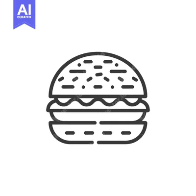 Popular premium asset: Line drawing illustration of a hamburger
