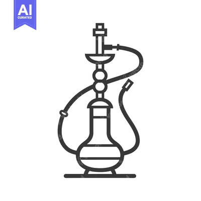 Popular premium asset: Line Drawing Illustration of a Hookah