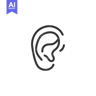 Aset premium populer: Line Drawing Illustration of a Human Ear