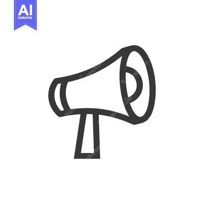 Aset premium populer: Line drawing illustration of a megaphone