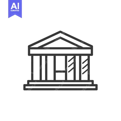 Premium design asset: Line Drawing Illustration of a Simple Building with Columns