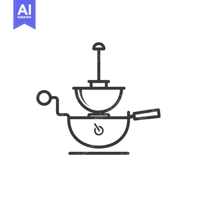 Aset premium populer: Line drawing illustration of a vintage coffee grinder