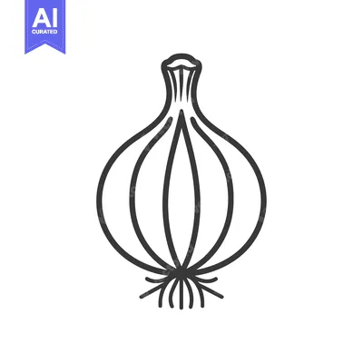 Aset premium populer: Line Drawing Illustration of a Whole Onion