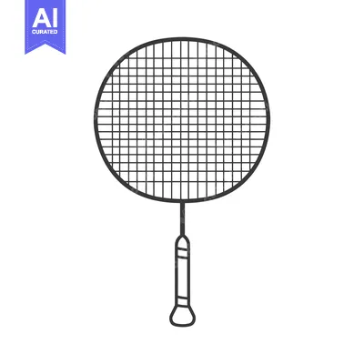 Line drawing of a badminton racket