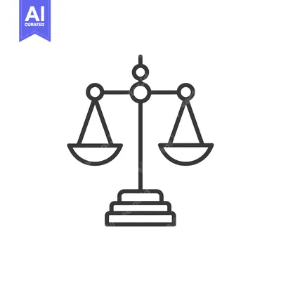 Popular premium asset: Line drawing of a balanced scale with two bowls