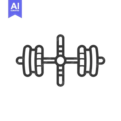 Aset premium populer: Line drawing of a barbell weight